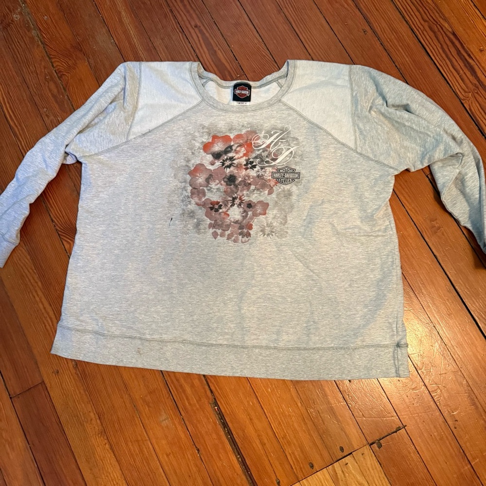Harley-Davidson Gray and Orange Sweatshirt